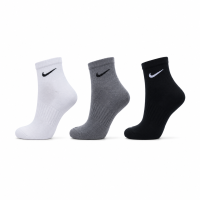 Meia Nike Everyday Plus Cano Médio - Pack com 3 Pares | Branca, Preta e Cinza | 39 a 43