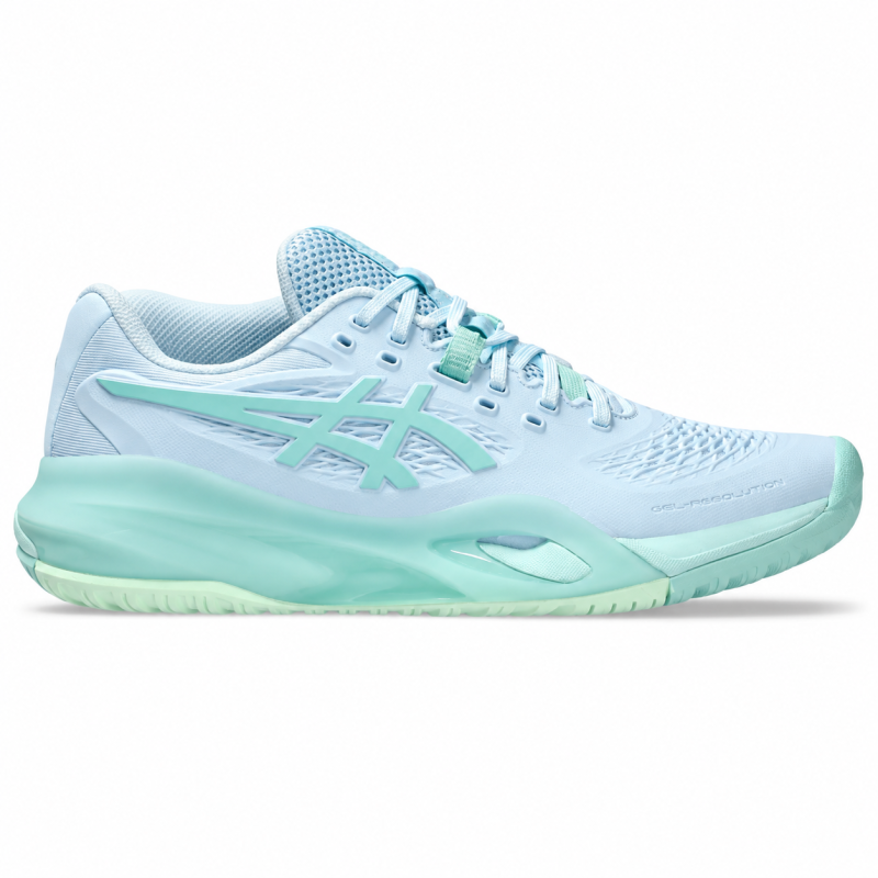 ミント Tênis ASICS Feminino Clay Gel Resolution X Azul-claro e Verde-oásis