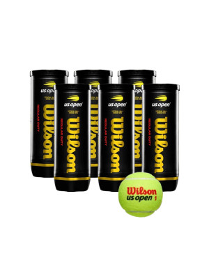 Bola de Tênis Wilson Us Open Regular Duty Saibro - Pack com 6 Tubos