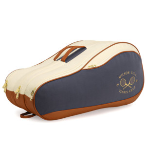 Raqueteira Wilson Heritage V2 para 12 Raquetes - Off White Roxo e Marrom