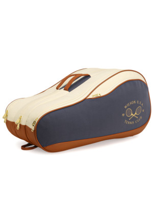 Raqueteira Wilson Heritage V2 para 12 Raquetes - Off White Roxo e Marrom