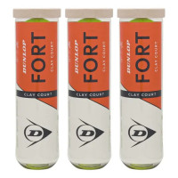 Bola de Tênis Dunlop Fort Clay Pack com 3 Tubos c/ 4 bolas