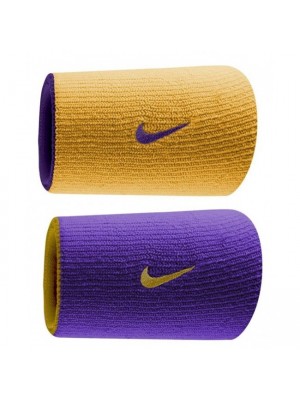 Munhequeira Nike Dri-Fit Dupla Face Roxo e Amarelo - 2Und